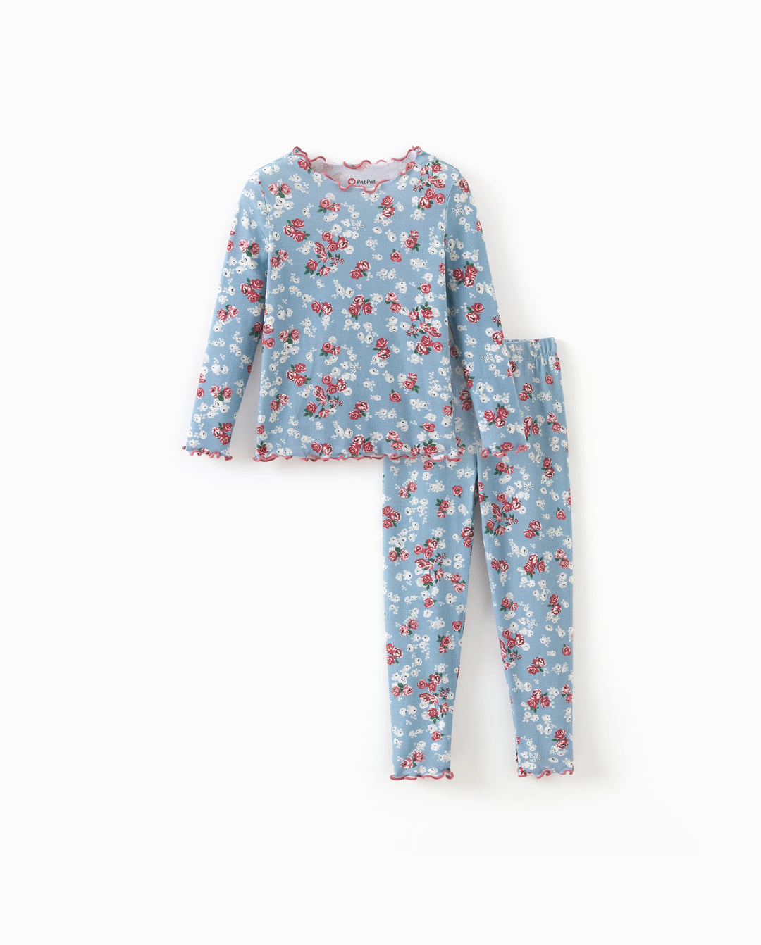 Ensemble pyjama d'Halloween 2 pièces en modal avec imprimé enfantin pour tout-petits/enfants (coupe ajustée) bleu