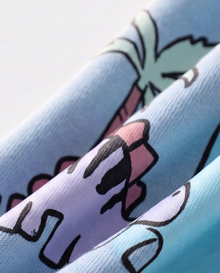 Baby Boy Clothes 2pcs Dinosaur/ Vehicle Print Sweatshirt and Pants Set Blue grey