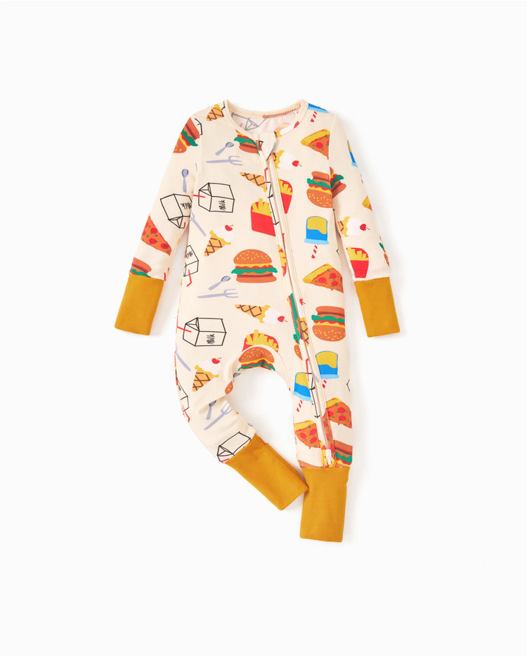 Kids Baby / Girl Bamboo Pajamas With Childlike Print (Snug-Fitting) Brown
