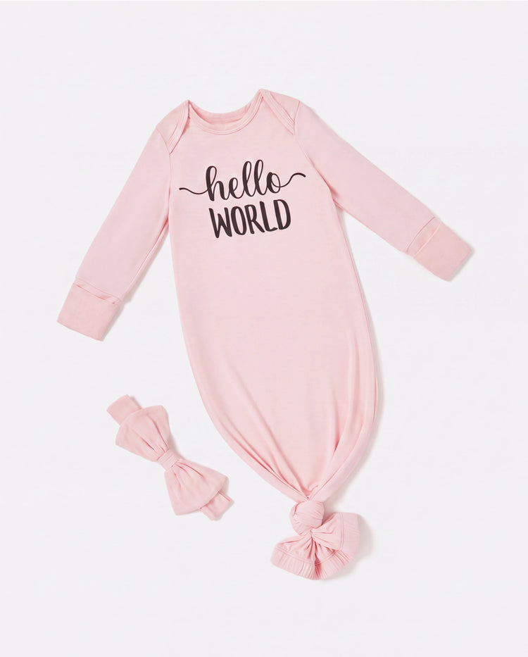 Baby / Girl Bamboo Sleeping Bag Infant Gown with Headband Pink