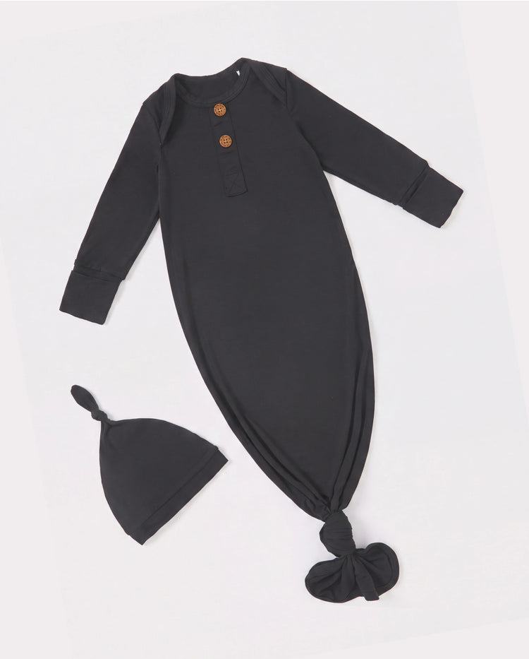 Saco de dormir de bambú para bebé niño/niña, bata infantil con gorro negro