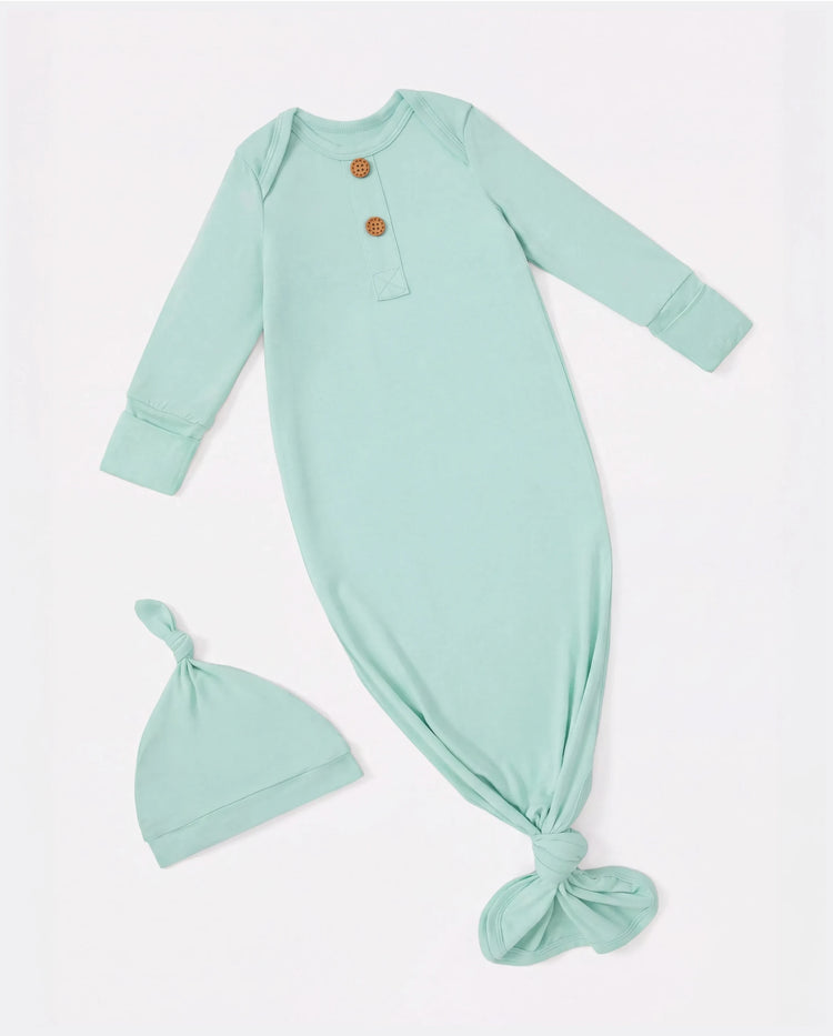 Bamboo Baby Boy/Girl Sleeping Bag Infant Gown with Hat Light Green