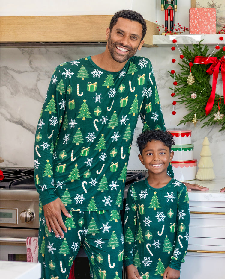 PatPat Family Matching Christmas Pajamas Christmas Tree Print Bamboo Green