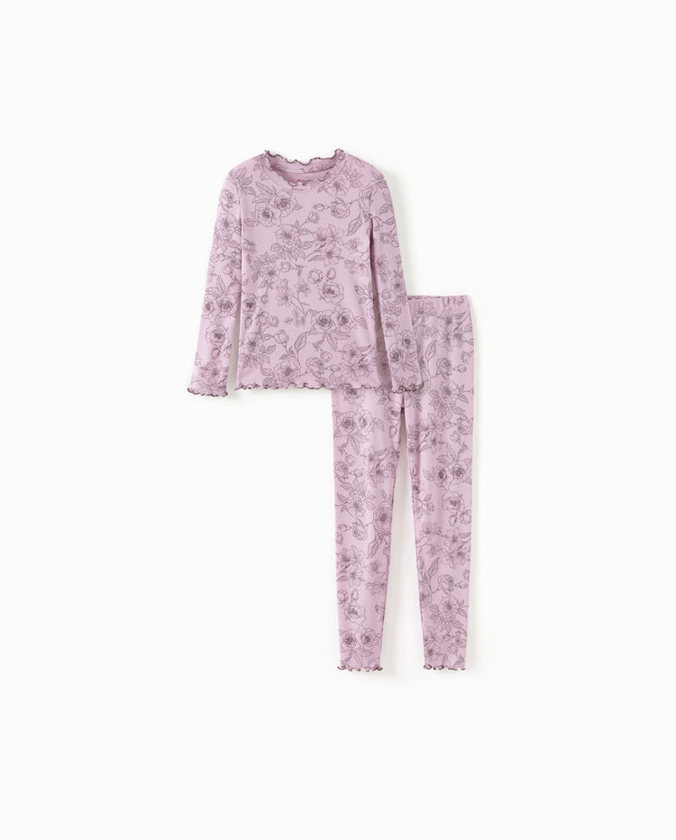 Toddler / Kids Pajamas 2-piece Pajama Set with Soft Tencel Lyocell Wool Blend (Snug-Fitting ) Pink