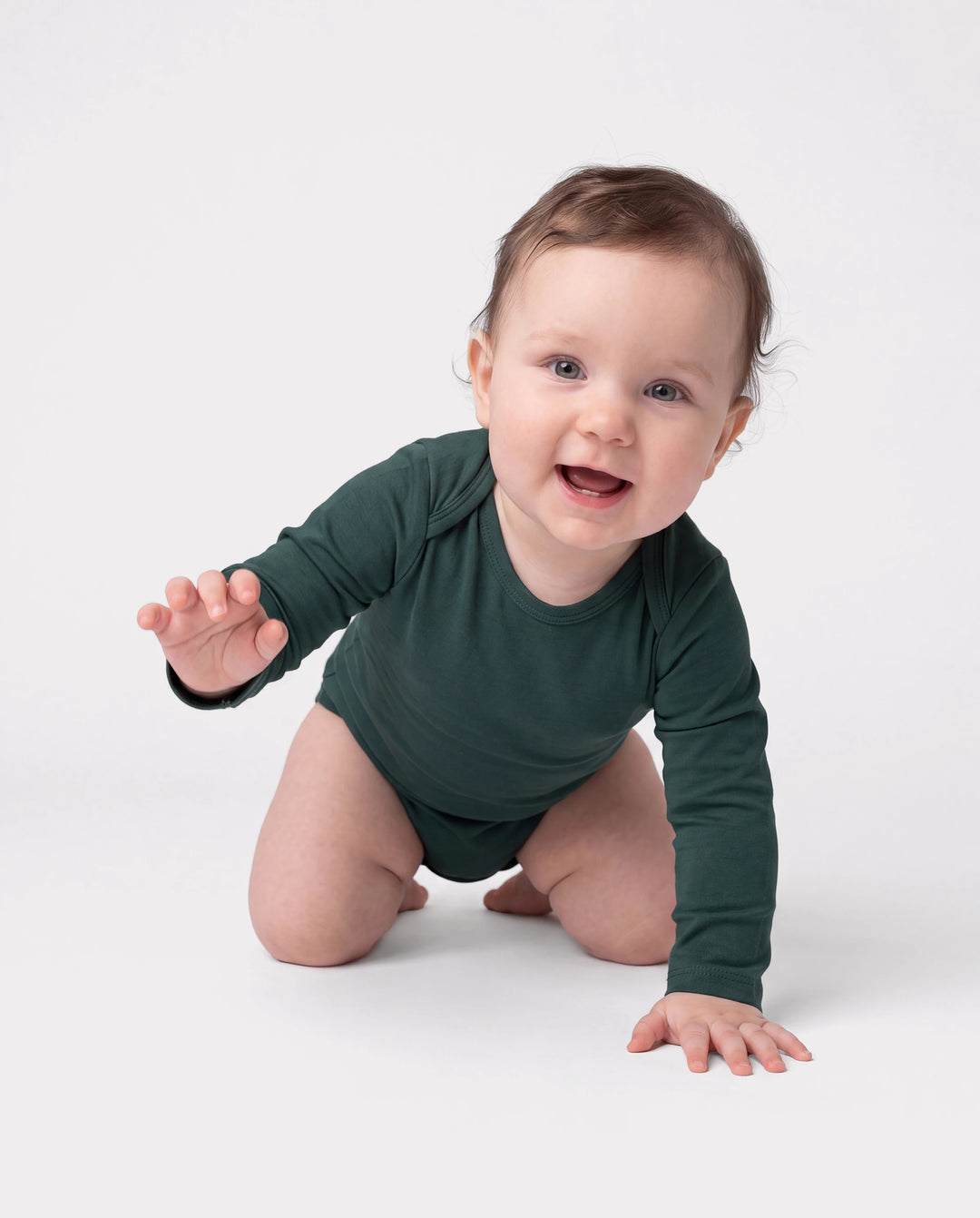 Body en bambou pour bébé Lot de 2 grenouillères à manches longues Flora pour filles bébé Vert
