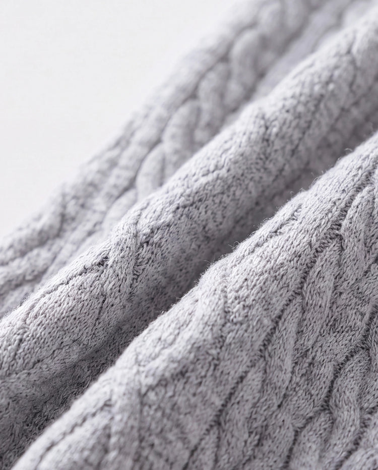 Ensemble 2 pièces sweat-shirt et pantalon en tricot uni pour bébé garçon/fille, gris clair