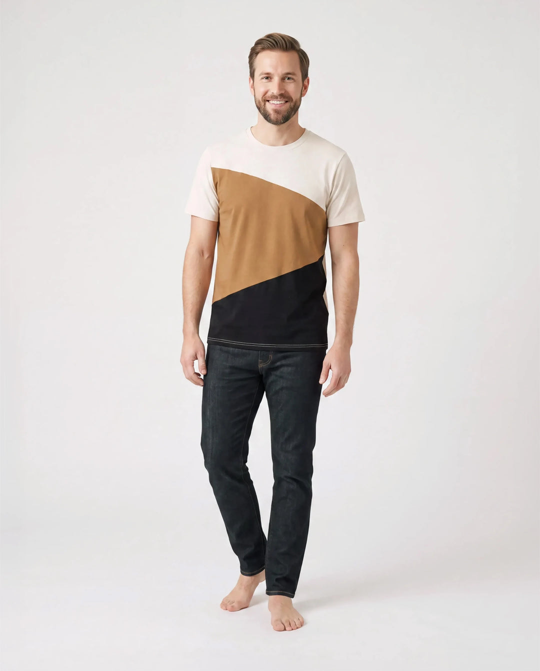 Family Matching Colorblock Cotton Tee or Flora Print Strap Body-con Dress or Mesh Splicing Dress Khaki