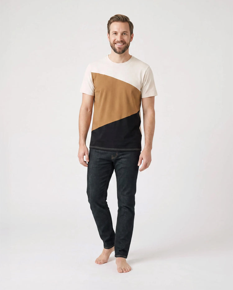 Family Matching Colorblock Cotton Tee or Flora Print Strap Body-con Dress or Mesh Splicing Dress Khaki