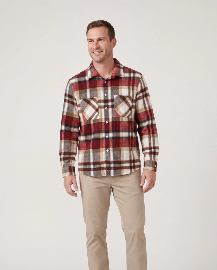 Passende, solide, gerippte, gespleißte, karierte Kleider mit Gürtel und langärmlige Button-up-Hemden-Sets für die Familie kastanienbraun