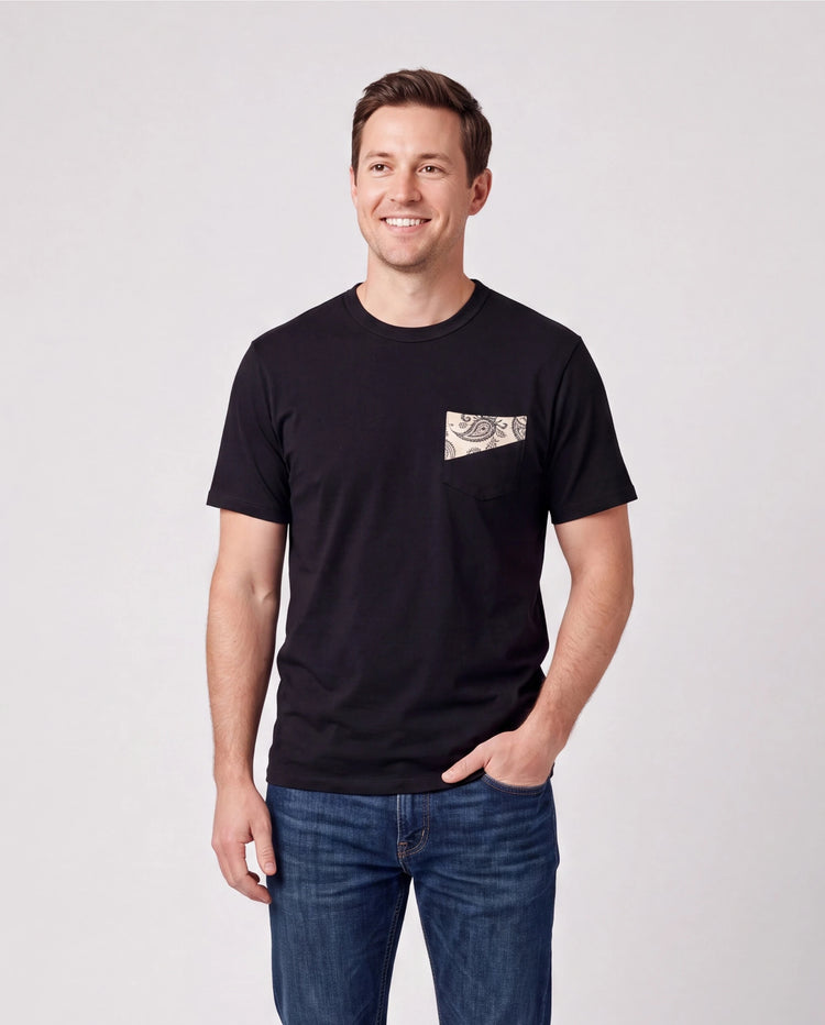 Conjuntos Familiares a Juego con Estampado Paisley Vestido sin Mangas con Tirantes Finos y Camiseta de Algodón para Mamá, Papá y Niños Perfecto para Salidas Familiares y Fotos
 Negro