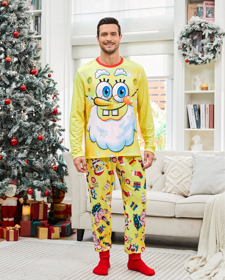 SpongeBob Schwammkopf Familienpassende Weihnachts-Pyjamas mit Weihnachtssocken
