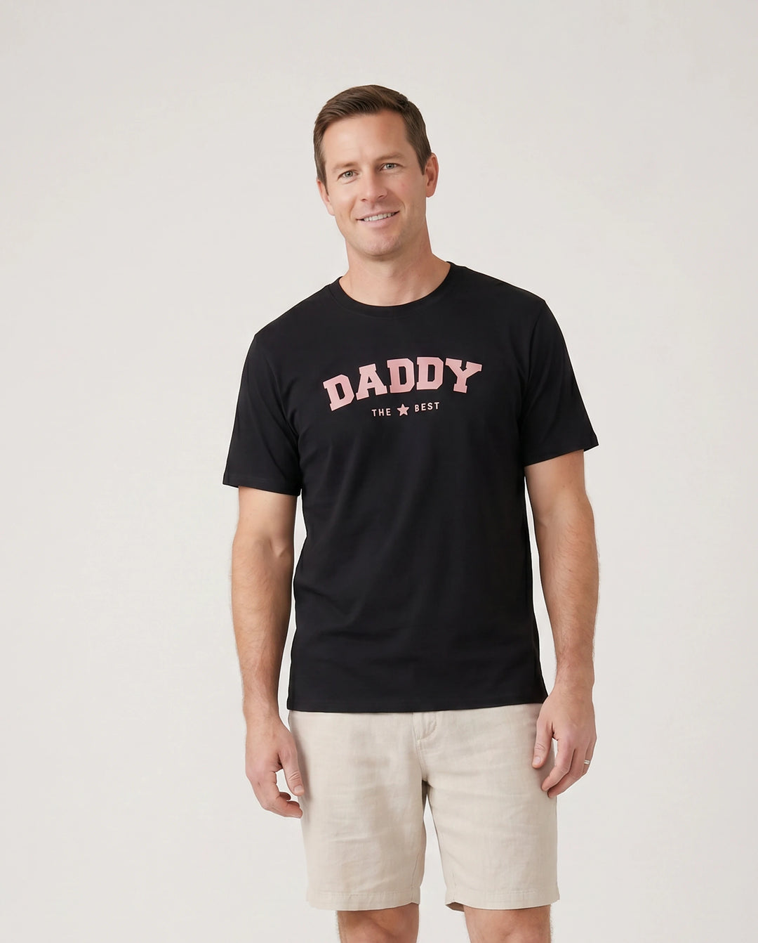 Funny Family Matching Cotton T-Shirt & Dress Set Daddy / Mini Print Black Tee for Dad and boy, Floral Print splicing Dress for Mom, girl and Baby, Perfect for Summer Family Outings Black