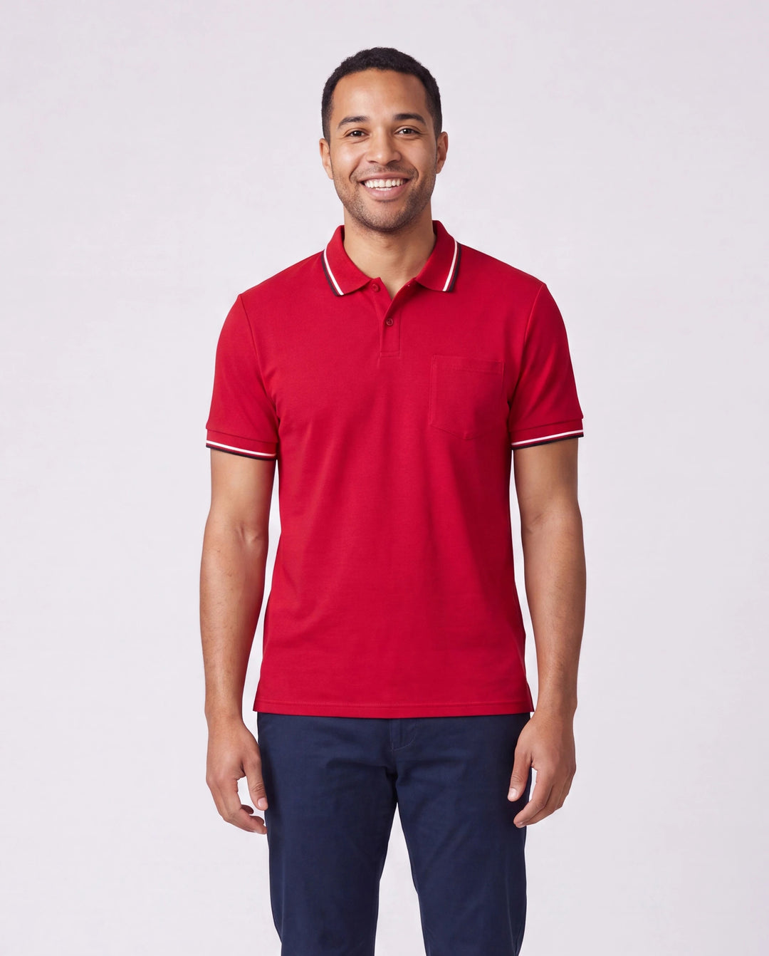 Family Matching Solid Color Short-sleeve Laper-collar Tops and Mermaid/Mesh Dresses Sets Red