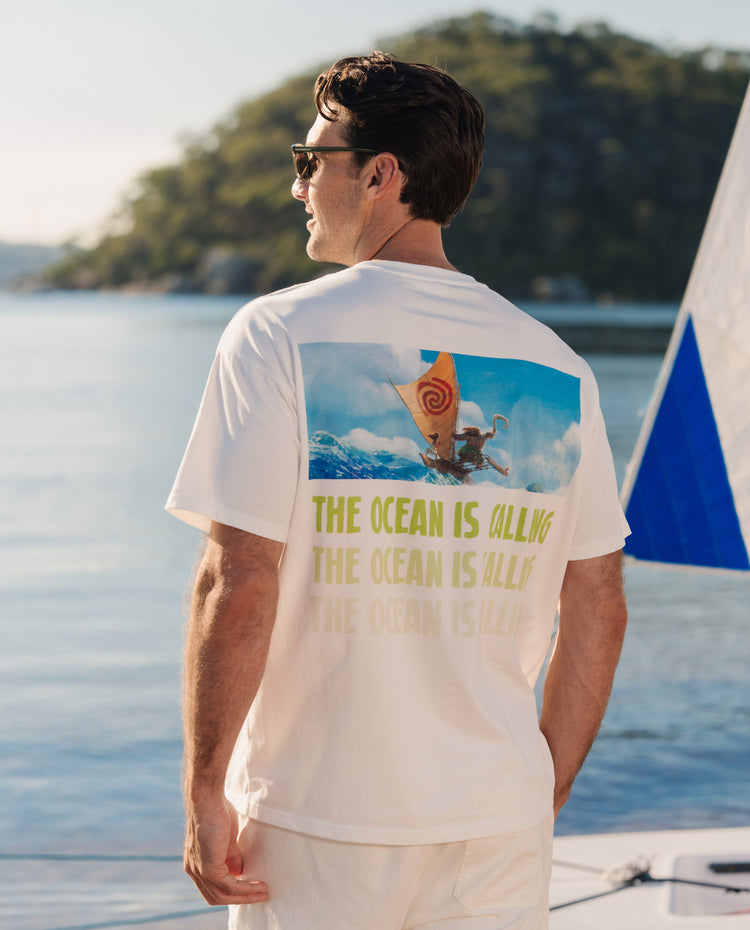 Disney Princess Moana Family Matching "The Ocean Is Calling" Graphic T-Shirts for Vacation & Everyday Fun White