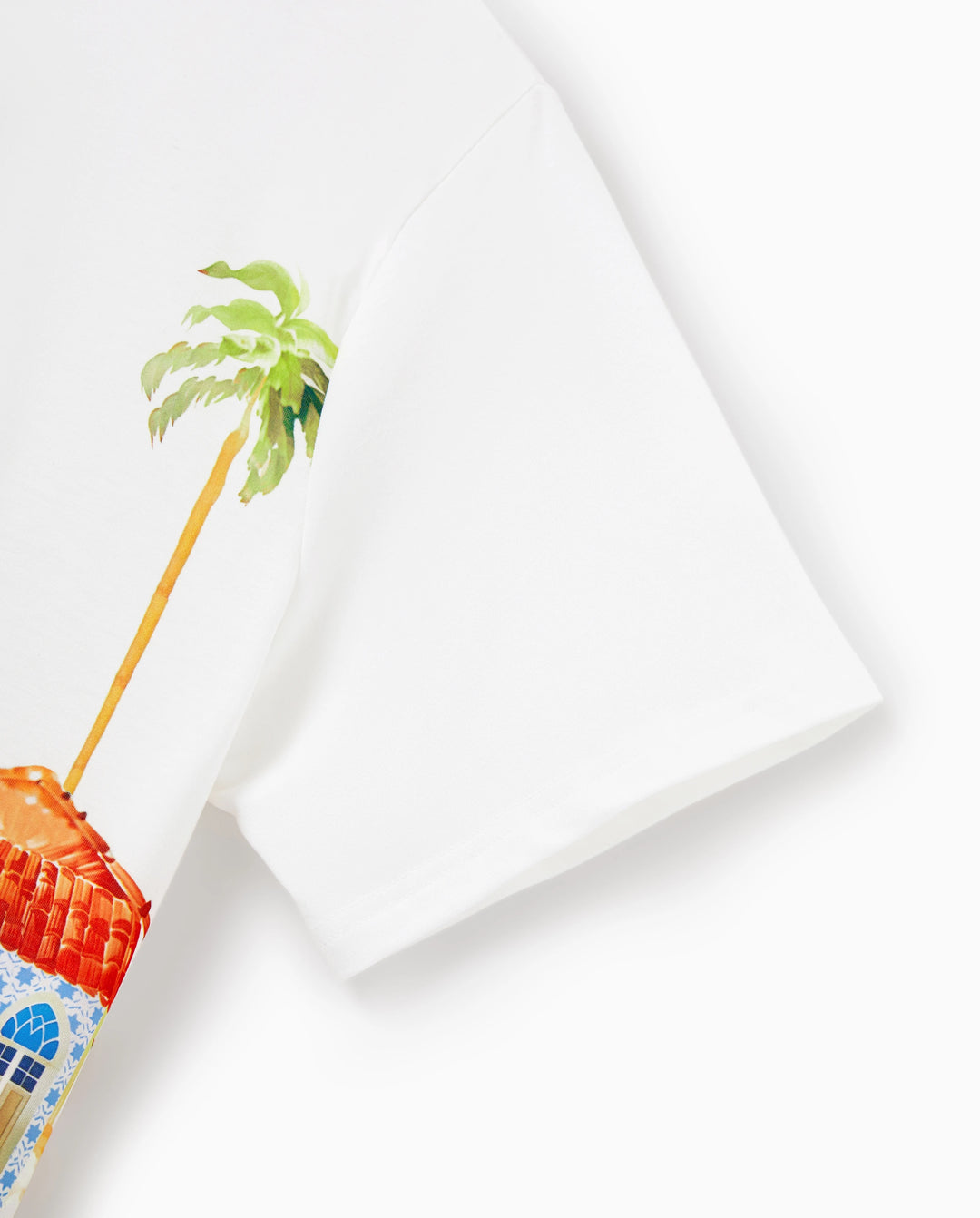 Daddy & Daughter Vacation Set Tropical Pineapple Coconut Tree Print Short-sleeve T-shirt or Hollow out Strap Dress for Summer Vacation White