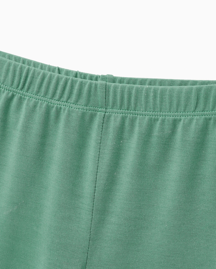 Mommy & me Bamboo Pajamas Buttery Soft Bamboo Viscose PJs for Men Women Kids Toddler Baby, Solid Color Short Sleeve Shirt & Shorts Sleepwear Green