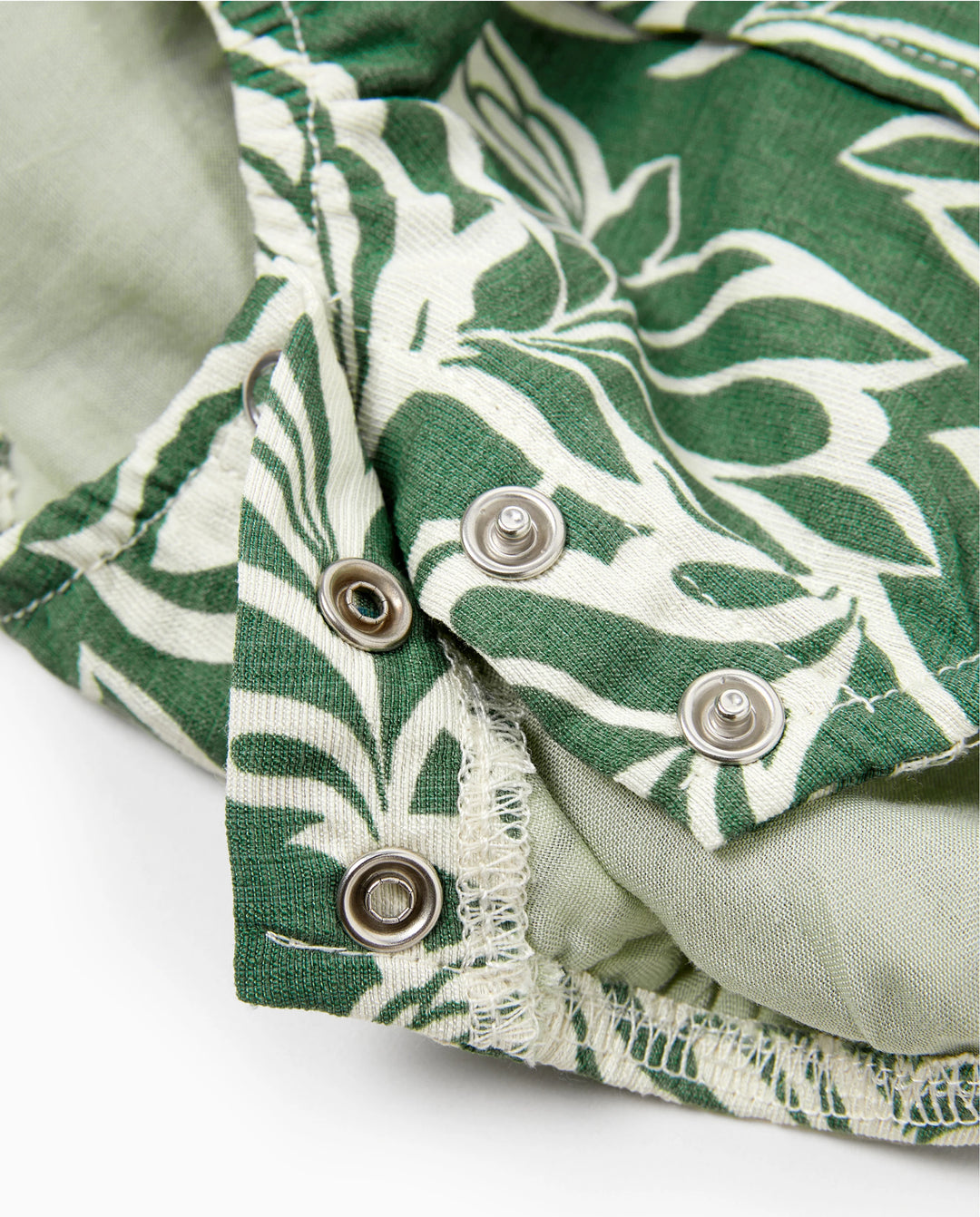 Conjunto de vestido halter con estampado de hojas para mamá y niña Verde