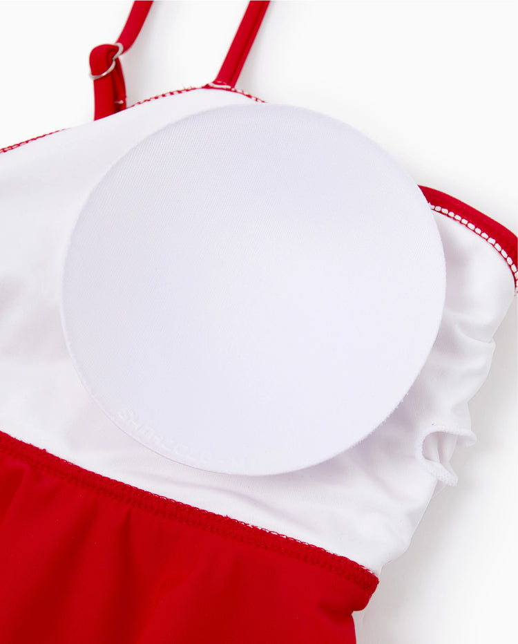 Ropa de baño para mamá y yo, conjunto de bikini y bañadores con estampado floral para mamá, papá y niños, perfecto para días de playa y fiestas en la piscina Rojo