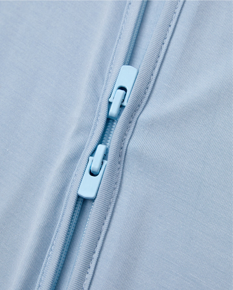 Mommy & me Bamboo Pajamas Soft Bamboo Viscose PJs for Men Women Kids Toddler Baby, Classic Blue Short-sleeve Sleepwear with Button-Down Shirt and Pants Blue grey