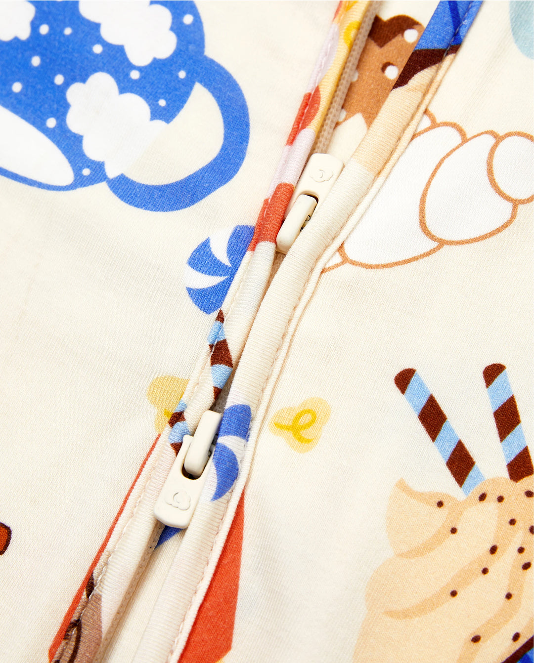 Mommy & me Bambus-Pyjamas Buttrig weiche Bambusviskose-PJs für Männer, Frauen, Kinder, Kleinkinder, Babys, Gemütliche Dessert-Motiv Kurzarm-Schlafanzüge Blau