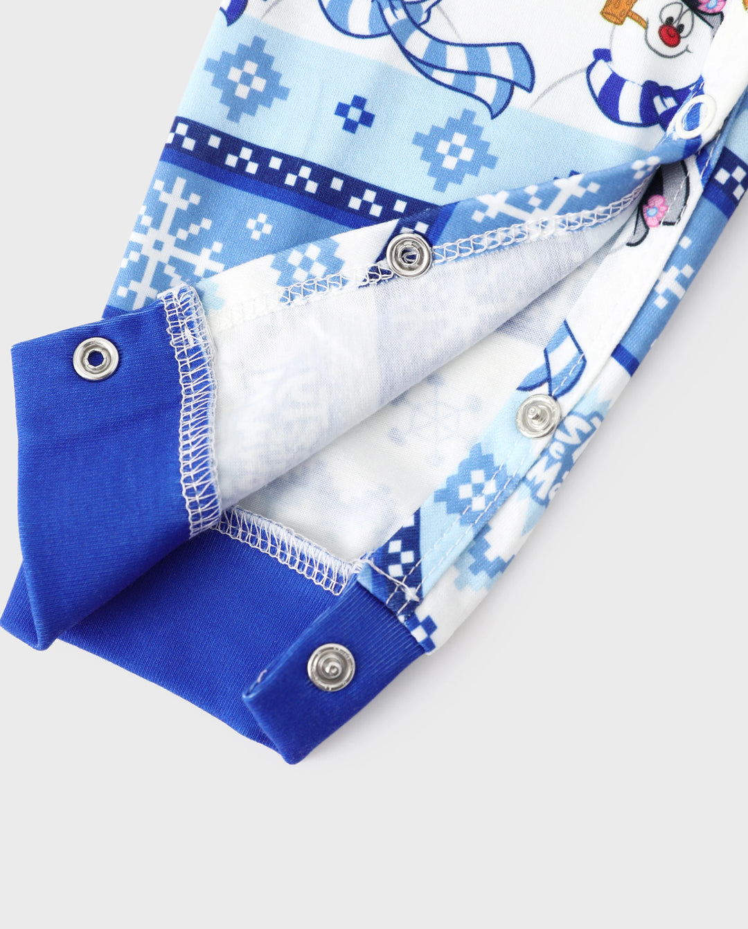 Frosty the Snowman Christmas Family Matching Pajamas Set with Christmas Socks Blue