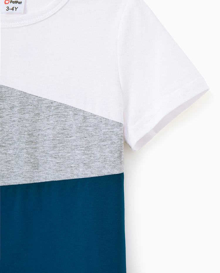 Ensembles de T-shirts à manches courtes colorblock Daddy & Son Azur