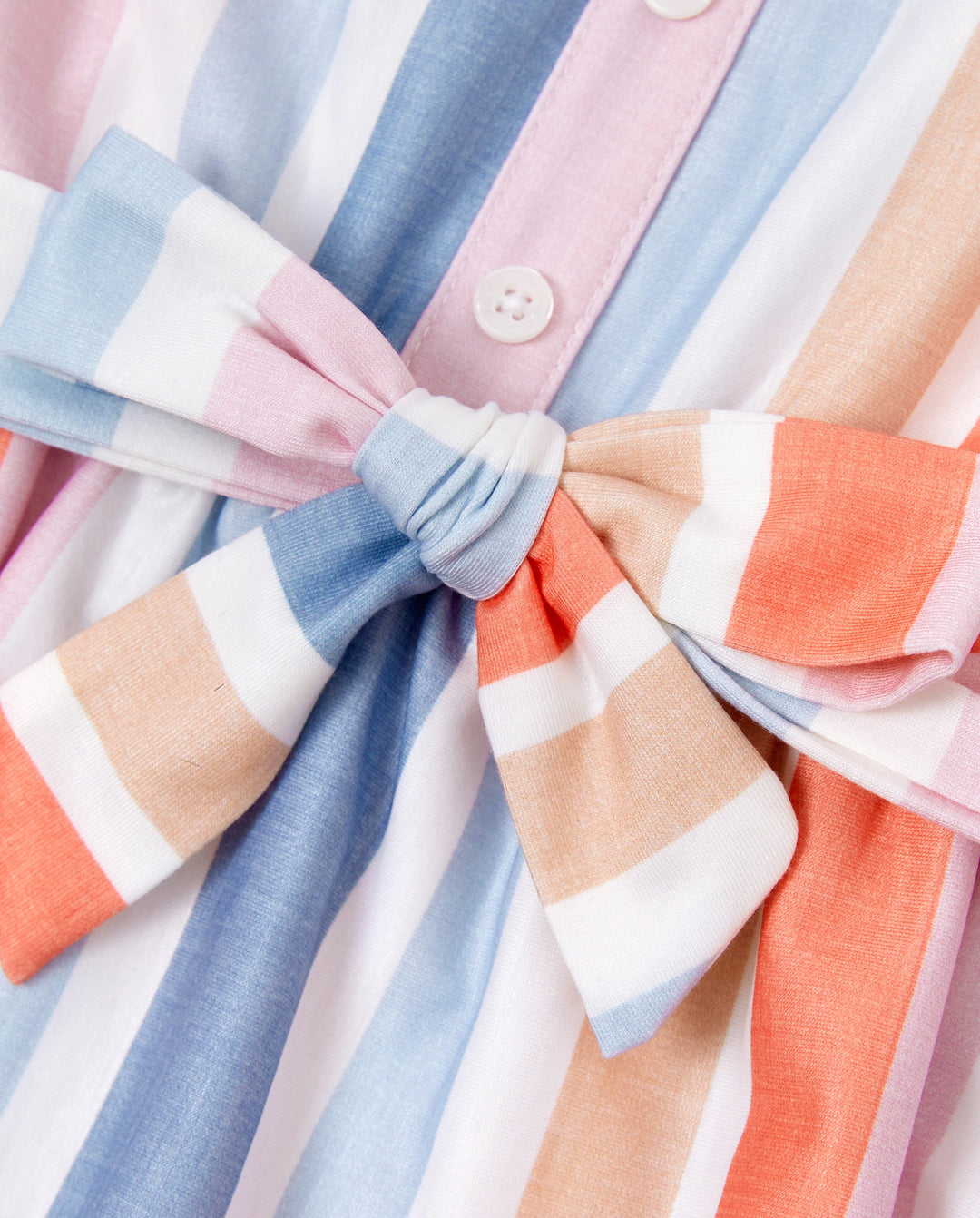 Toddler/Kid Girl Colorful Stripe Camisole Belt Dress Multi-color