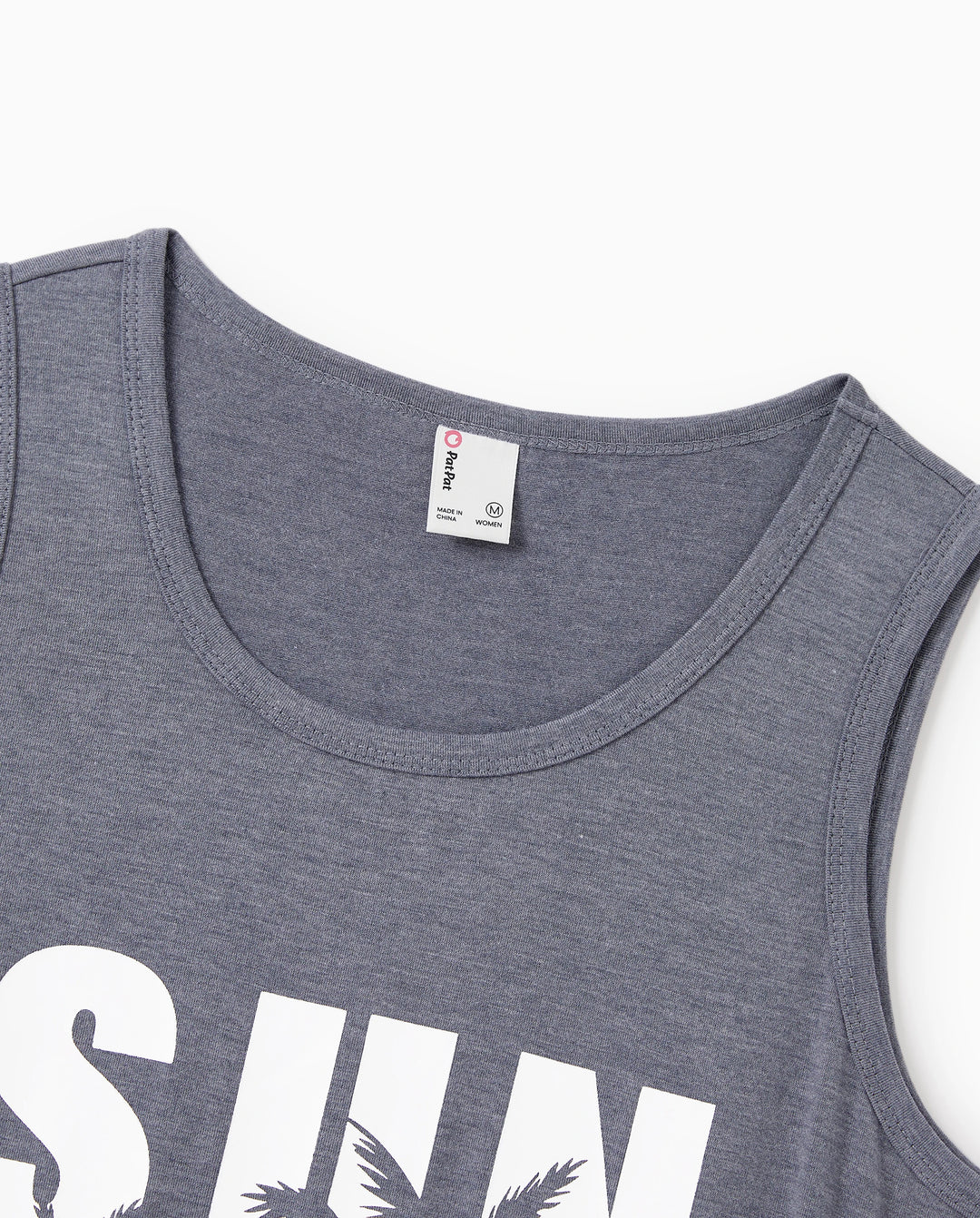 Conjunto de vestido sin mangas con estampado de letras para mamá y niña Gris