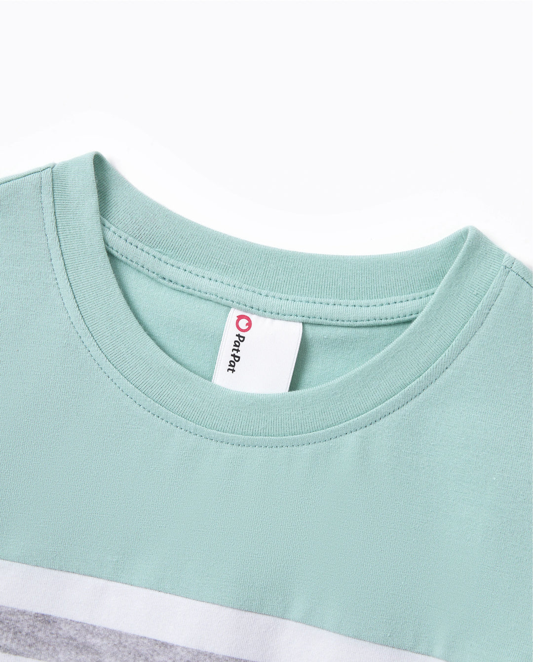 Daddy & Son T-Shirt & Dress Set Polka Dot Puff-sleeve Dress for Mom, Daughter & Baby, Color Block Cotton Tee for Dad & Son, Perfect for Family Outings & Photos Light Green