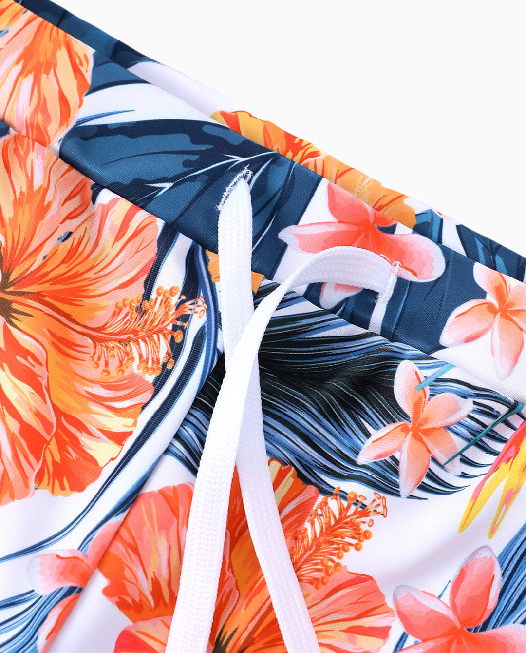 Short de bain tropical floral pour garçon, tenues d'été lumineuses pour la plage Orange
