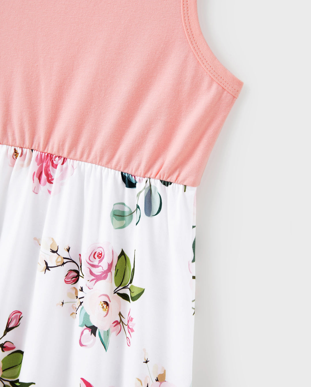Kleinkind/Mädchen Pink Ärmelloses Zusammengesetztes Blumenprint Midikleid Pink