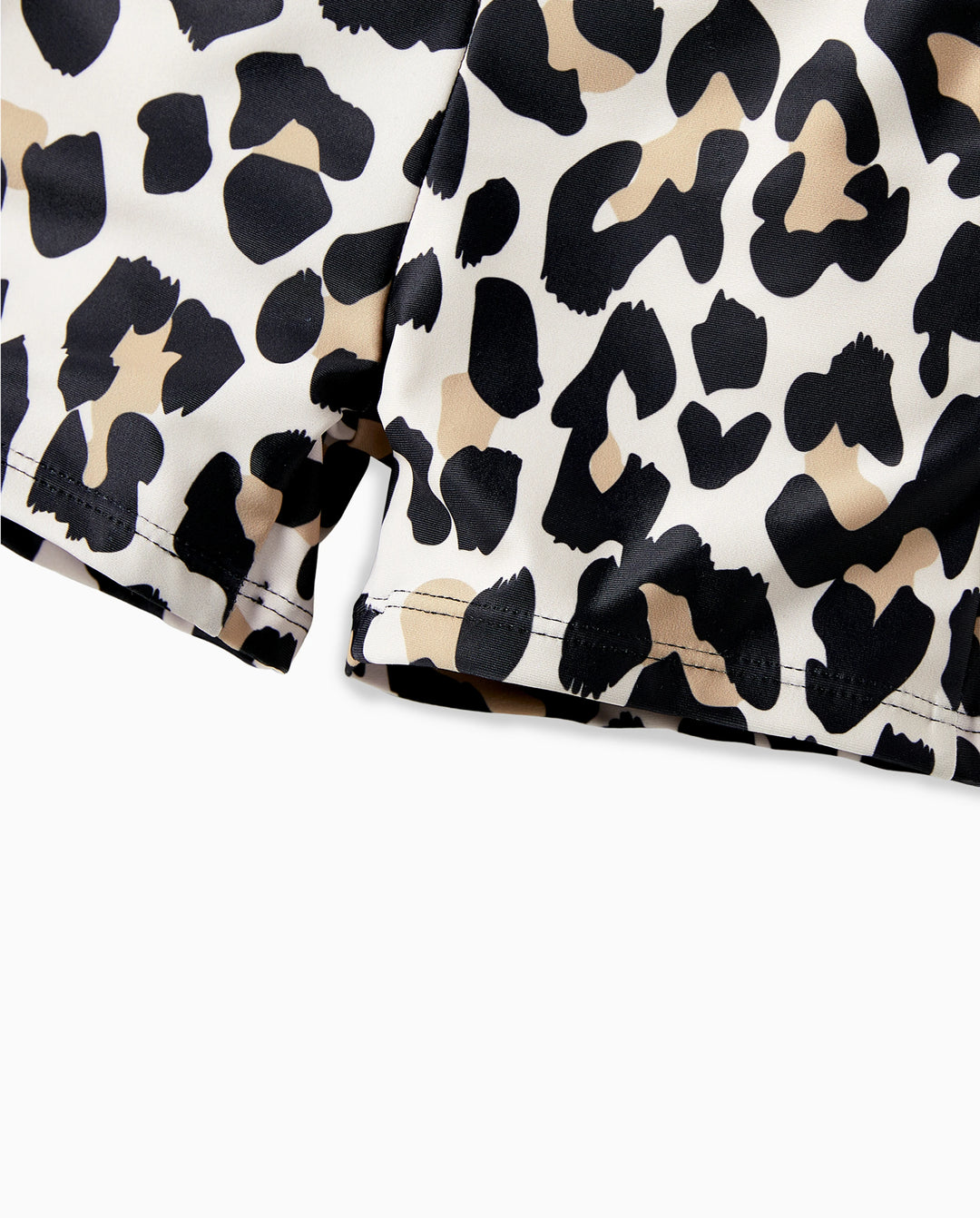 Daddy & Son Leopard Pattern Drawstring Swim Trunks Black