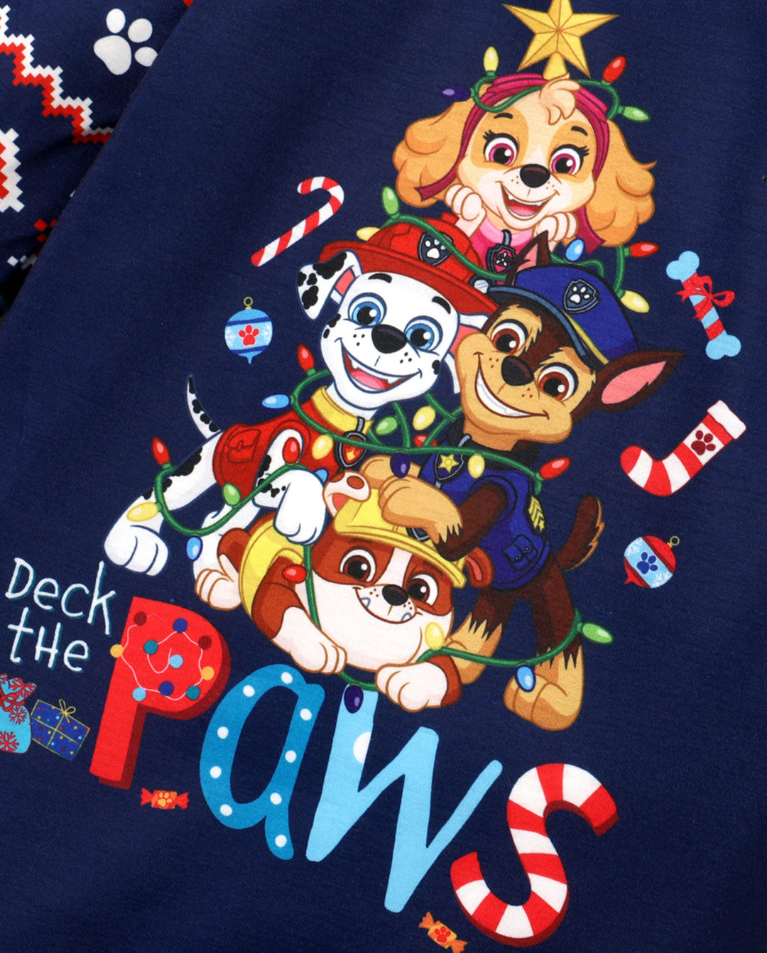 PAW Patrol Weihnachtsfamilienpassend Allover Druck Langarm Schlafanzug-Sets mit Weihnachtssocken