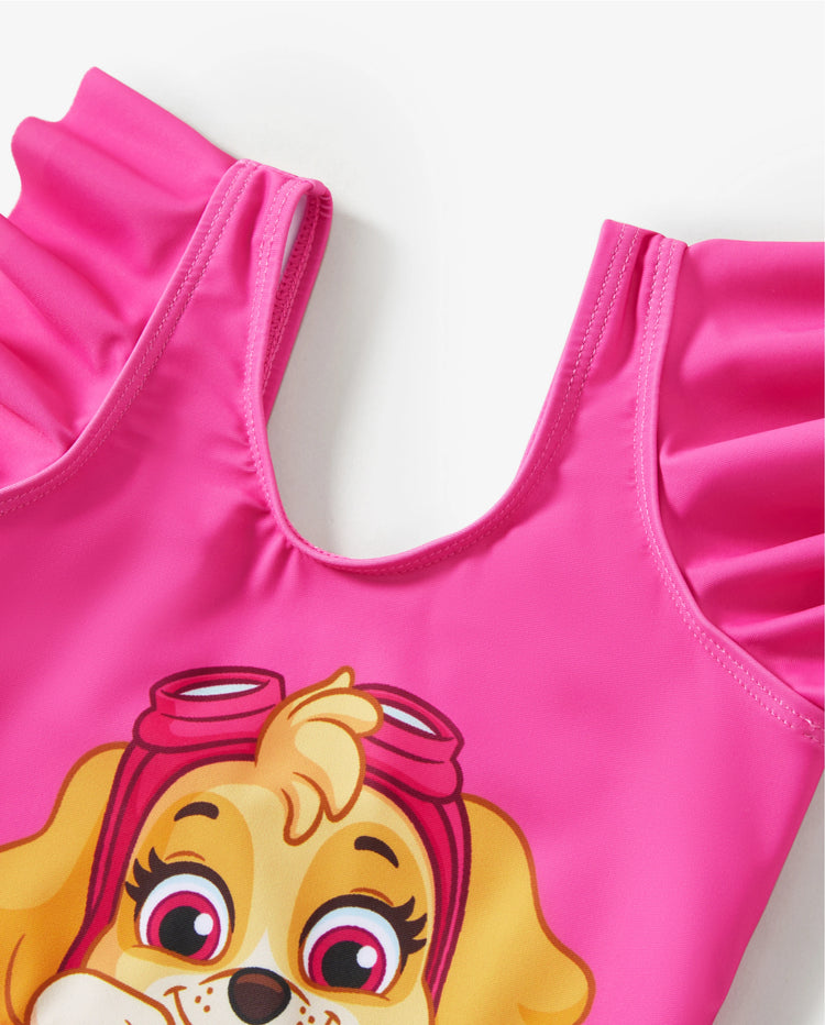 PAW Patrol Daddy & Daughter Large Flower All-over Print Swimsuit Roseo
