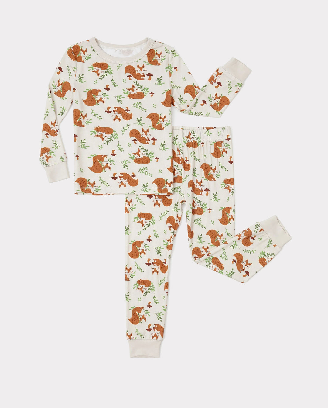 Christmas / Halloween Pajama 2-piece Bamboo Pajamas Set With Childlike Print for Baby / Toddler( Snug-Fitting) Apricot