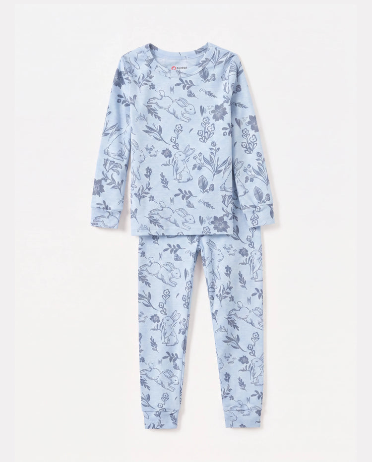 Kleinkind / Kinder 2-teiliger Pyjama mit Animal-Print ( eng anliegend ) blau