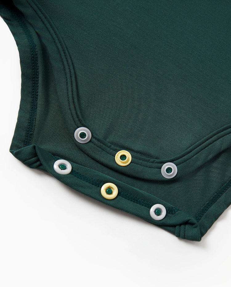 Body en bambou pour bébé Lot de 2 grenouillères à manches longues Flora pour filles bébé Vert