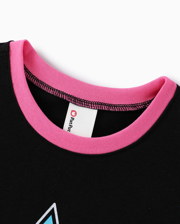 NEON Pop – Ensemble short cycliste pour fille (tout-petit à enfant), couleur noir