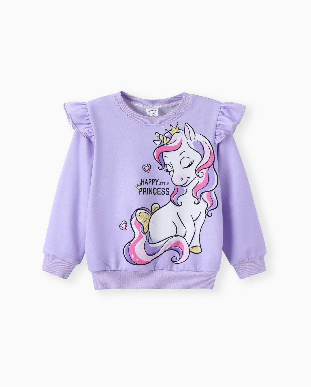 Kindlicher Pullover in Vollfarbe für Kleinkindmädchen lila