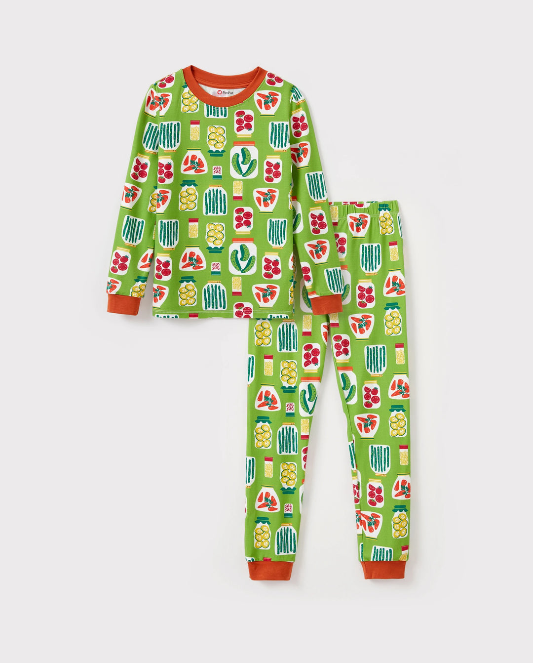 Pyjama de Noël/Halloween 2 pièces en bambou épais de qualité supérieure avec imprimé enfantin pour petite fille (coupe ajustée) vert