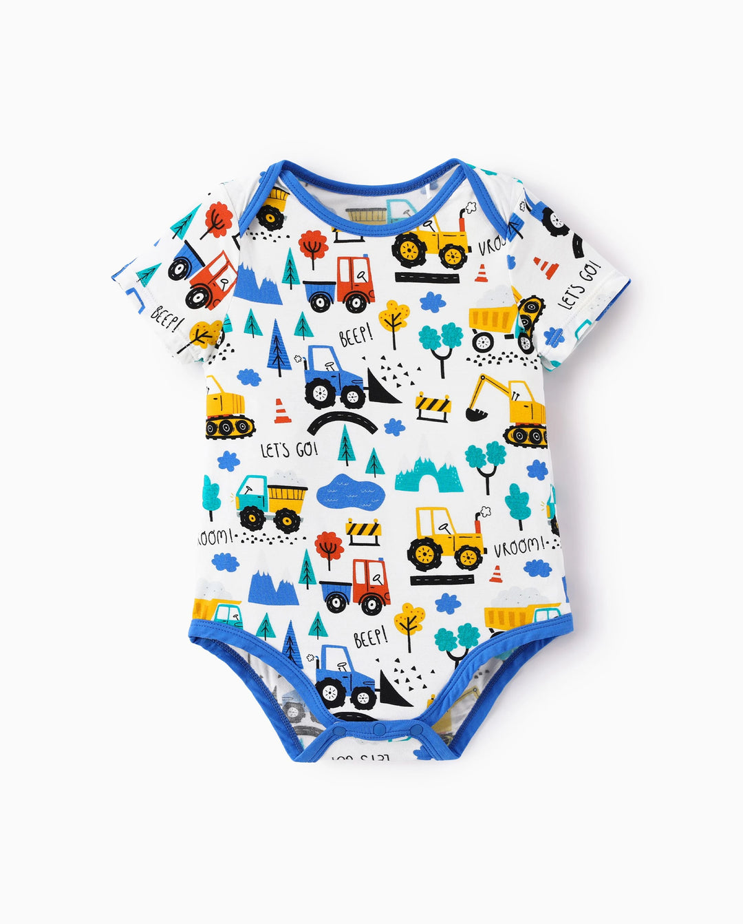 Body de bambú para bebé niño/niña 1 pieza con estampado completo Azul real