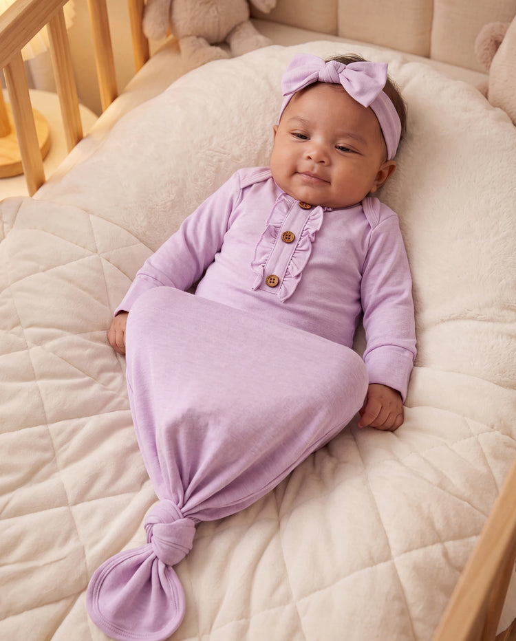 Baby Girl Wool Sleeping Bag Infant Gown with Headband Pink