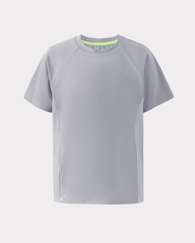 PatPat Rapidair activewear Kids Boy/Girl Athletic Quick-Dry & Instant-Cooling UPF 100+ Rash Guard T-Shirt Grey