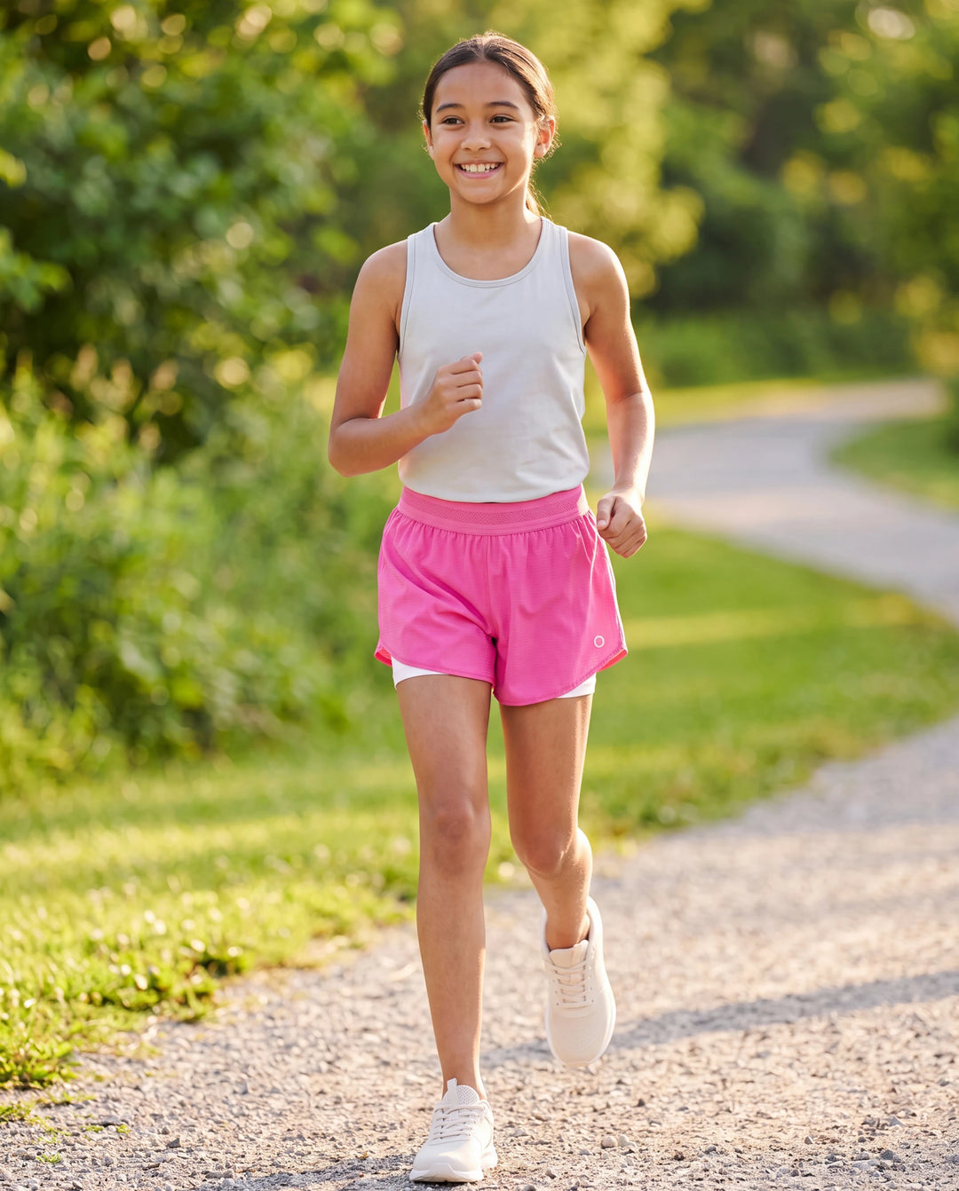 PatPat Lightflow Activewear Short de sport ultra léger à séchage rapide pour fille avec doublure en viscose de bambou Rose vif