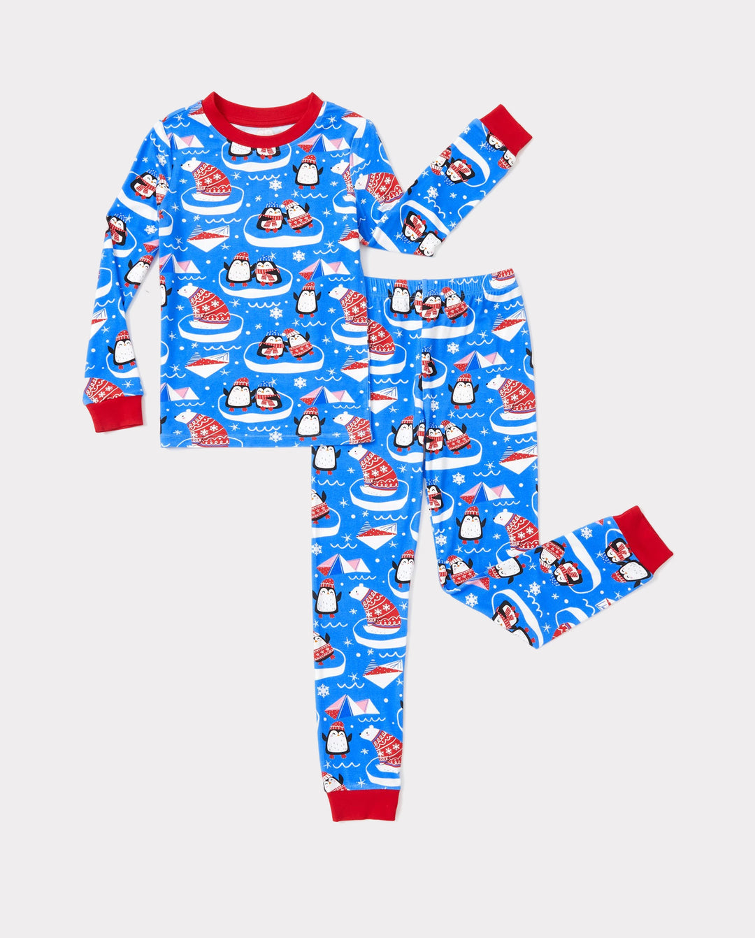 Christmas / Halloween Pajamas 2-piece Bamboo Pajamas Set With Playful Print for Toddler / Kids ( Snug-Fitting) Light Blue