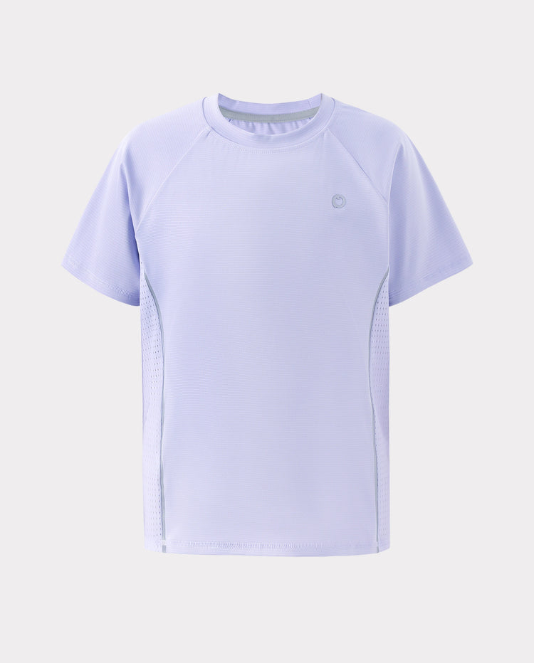 PatPat Rapidair activewear Kids Boy/Girl Athletic Quick-Dry & Instant-Cooling UPF 100+ Rash Guard T-Shirt Light Purple
