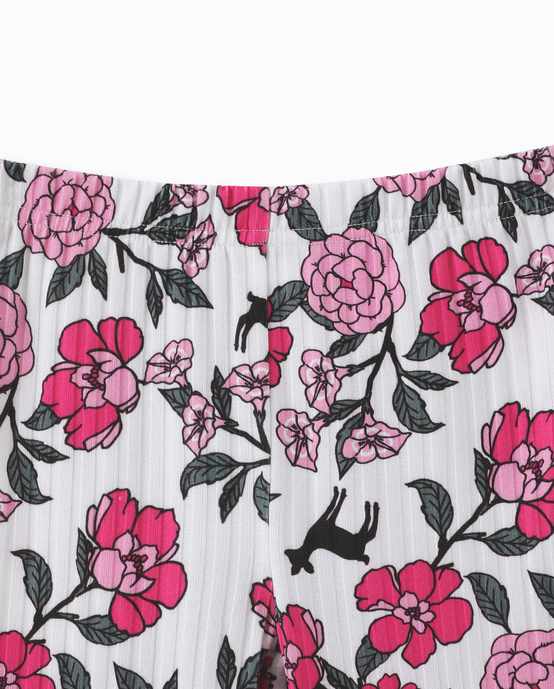 Kleinkind Mädchen 2pcs Dear Rüschen Sweatshirt und geblümt ausgestellte Hosen Set Farbblock