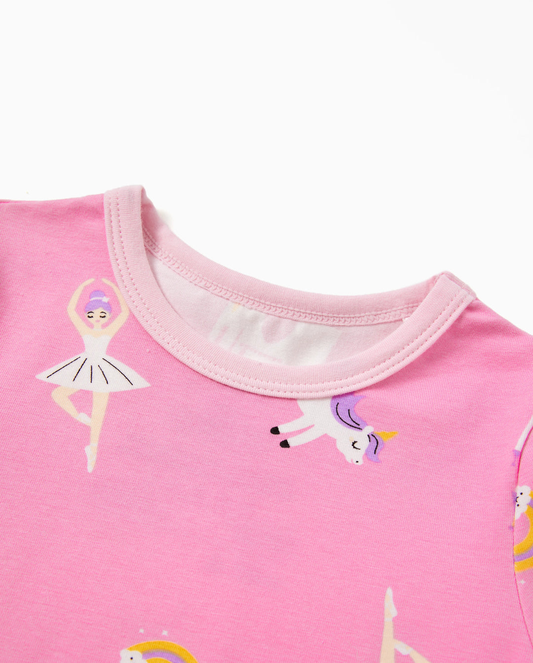 Toddler / Kids 4-piece Organic Cotton Pajamas 4-in 1 Snug fit PaJama Set for Girls Pink