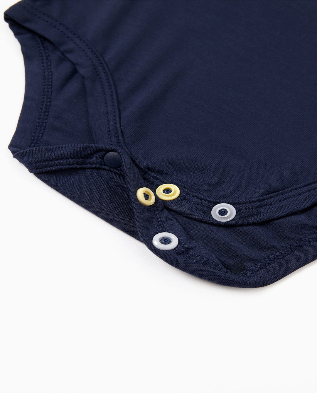Ensemble de 2 barboteuses unies et imprimées en bambou pour bébé garçon/fille, bleu foncé