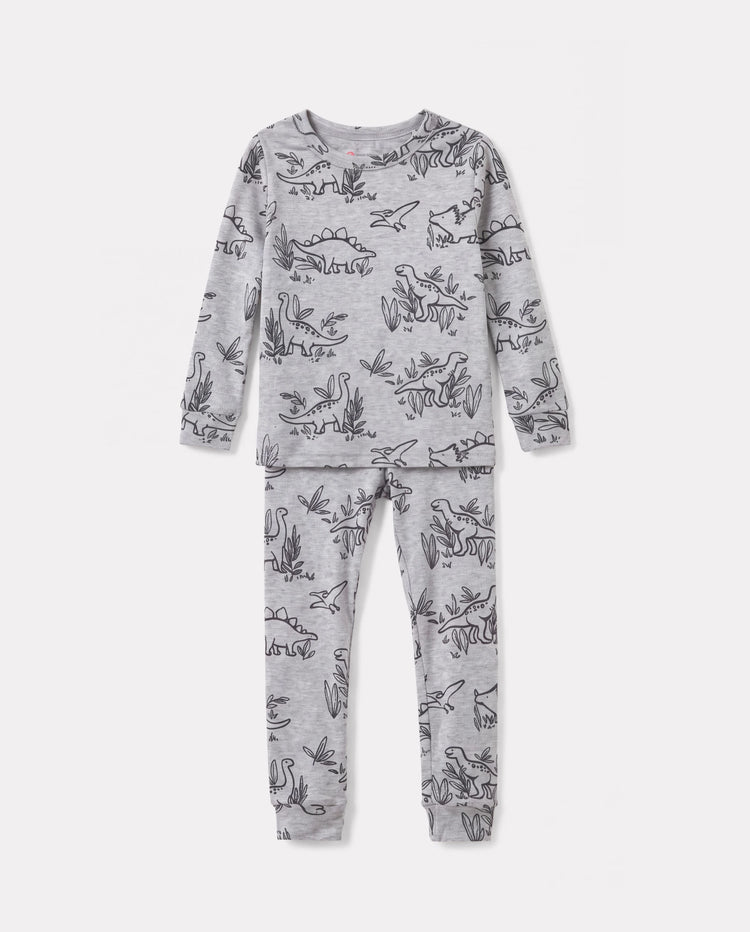 Kleinkind / Kinder 2-teiliger Pyjama mit Animal-Print ( eng anliegend ) grau